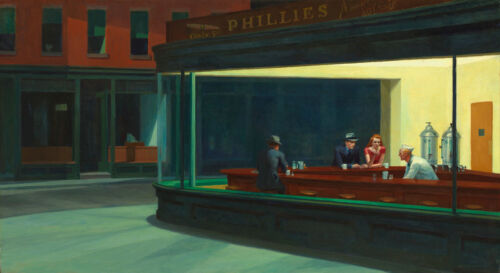 Edward Hopper Nighthawks Oil Painting Picture Printed on Canvas Home Art Wall De - Picture 1 of 7