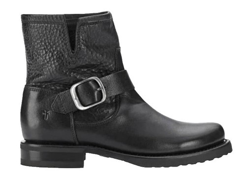 FRYE Veronica Flex Leather Bootie Antique Black MOTO 
