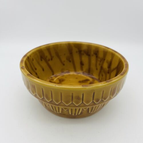 VTG American General Pottery Caramel Drip Glaze Mixing Stoneware Bowl medium - Picture 1 of 5