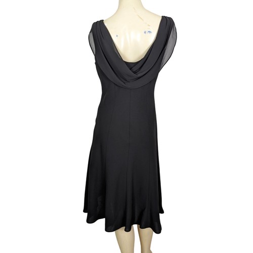Jones Wear Dress size 12 Black sleeveless mesh neck and cowl back diamond beads - Picture 3 of 18