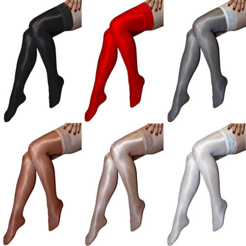 70D Women's Shiny High Glossy Hosiery Nylon Hold Up Tights Thigh High Stockings - Picture 1 of 33