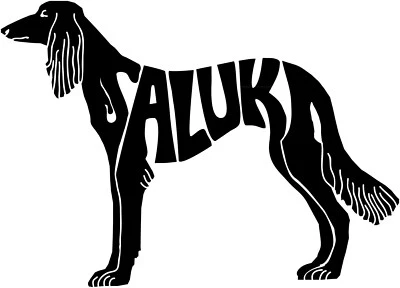 SALUKI Autoaufkleber AUFKLEBER Schriftaufkleber Silhouette sticker - Bild 1 von 3