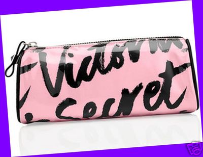 Trousse De Maquillage Victoria's Secret - Noir Et Rose Graphique, Fermeture éclair - Neuf Avec étiquettes