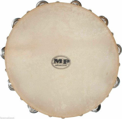 MANO PERCUSSION Tambourine 12 Inch Wood Natural Skin Head Kids Education - Picture 2 of 2