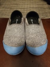 Mahabis Classic Slippers sz EU36 US 5.5-6 Snap-On Sole. Charcoal Gray/Blue
