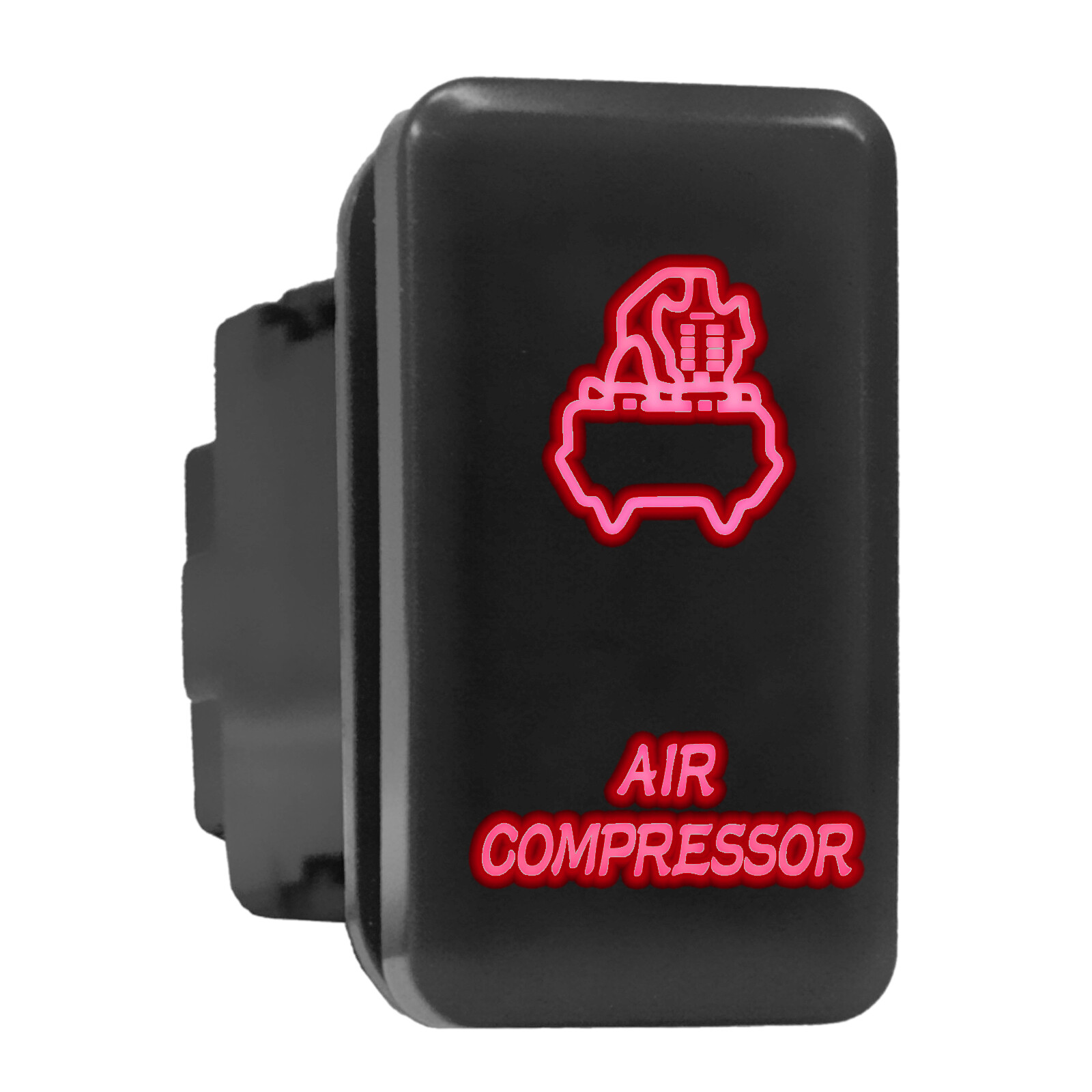 Red Backlit Push In Switch 1.54x0.83 for Toyota Air Compressor