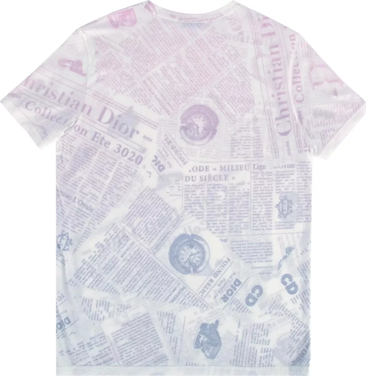 Dior Newspaper TShirt PurpleBlue GOAT #10 Dior Newspaper TShirt PurpleBlue GOAT