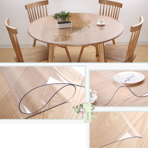 PVC Transparent Clear 1.5mm Round Rectangle Tablecloth Plastic Protector Cover - Picture 25 of 35