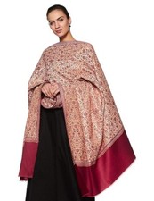 Women's Styles Woolen Kashmiri Shawl Floral Design Classic wool Shawl Maroon