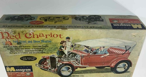 Vintage 1960 Monogram Red Chariot 1/24 Ford Street & Show Phaeton Model Kit - Picture 3 of 14