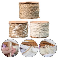 Elegant Jute Burlap Ribbon Roll 5M Length with Lace for Celebration Decor