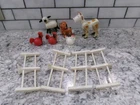 Vintage Fisher Price Little People Farm Animals And Fence, Lot Of 10