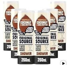 Coconut & Shea Butter Shower Gel 250ml Bulk Pack of 6 | Moisturising Body Wash 5.13 per litre