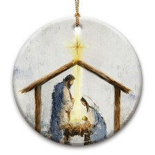 Religious Nativity Christmas Ornament 2026 - Christian Holy Family Ornament, ...