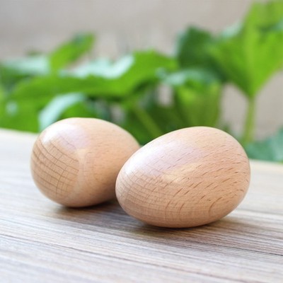 Wooden Sand Egg Maracas Rattles Shaker Sand Hammer Toy Hand Percussion