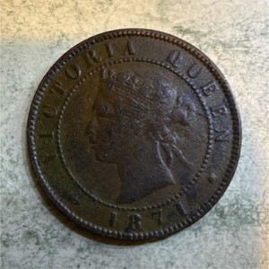 Prince Edward Island 1 Cent 1871 Queen Victoria Copper Pre-Confederation