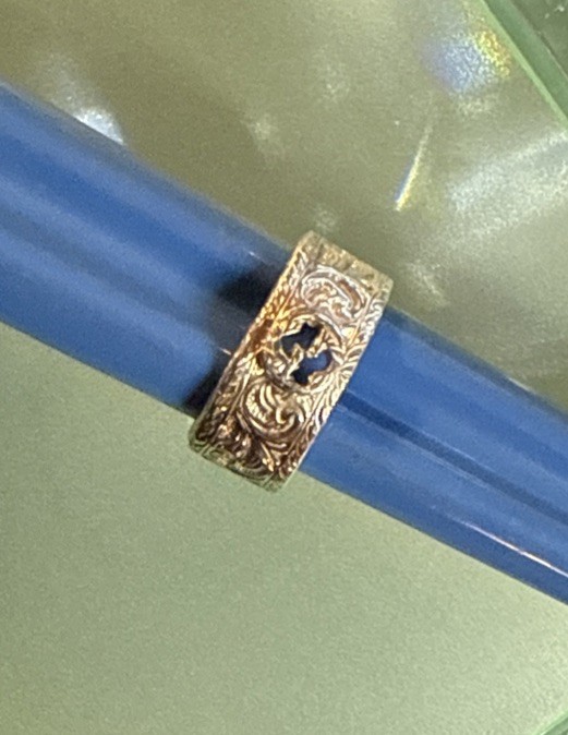 Men’s Solid Silver Buckle Style Ring Weight 13.2g… - image 9