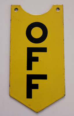 London Underground Signal OFF Schild Emaille - zweiseitig - schönes Stück