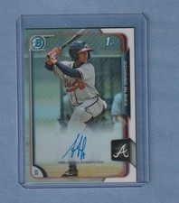 2015 Bowman Chrome-Ozhaino-Ozzie ALBIES 1st Bowman REFRACTOR AUTO /499 GEM NMMT