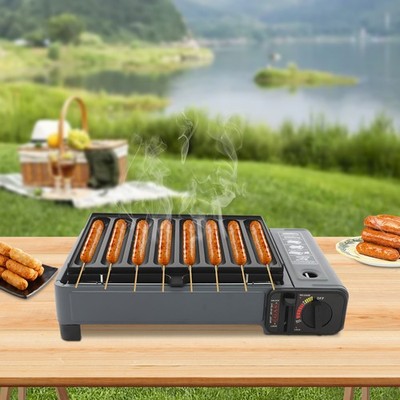 Tragbar Camping Gasherd 2,2kw Mit Grillplatte Überdrucksicherung Mit Tragetasche