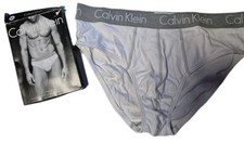 Nwt Calvin Klein XL "Hip Brief" Fine Cotton Rib White Underwear U3300 Deadstock