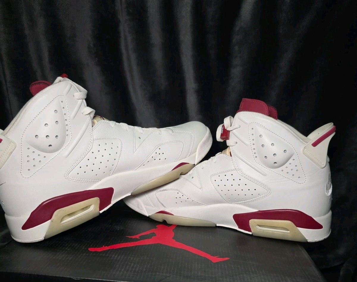 2015 Air Jordan 6 Maroon Size 14 Mens Nike Retro White Red 384664-116 View 2