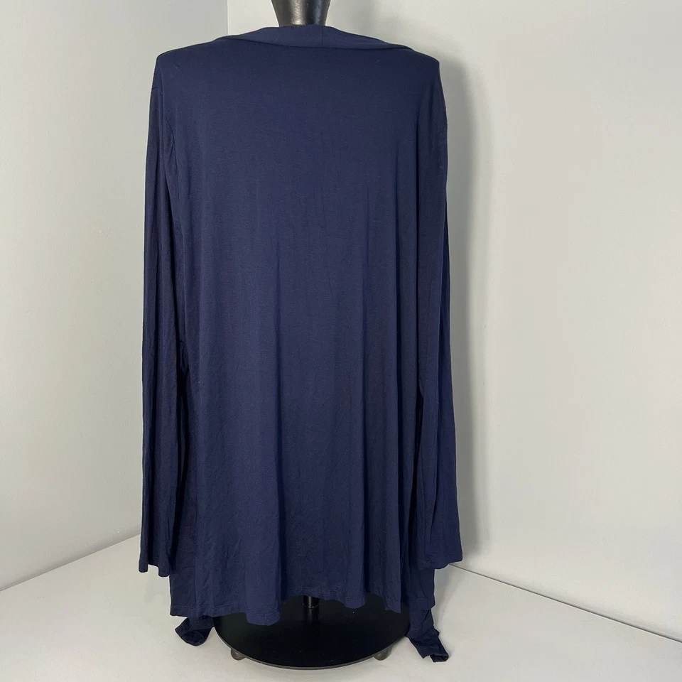 Cárdigan Zenana Outfitters Azul Marino Túnica Largo Ligero Frente Abierto 2XL Foto 4 de 4