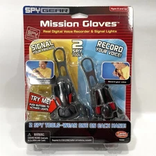 2006 Wild Planet Spy Gear Mission Gloves 2 Tools Voice Recorder & Signal Lights