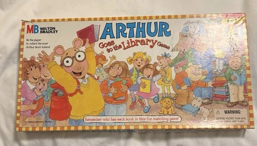 Vintage 1996 Arthur Goes To The Library Game 100% COMPLETE Milton Bradley