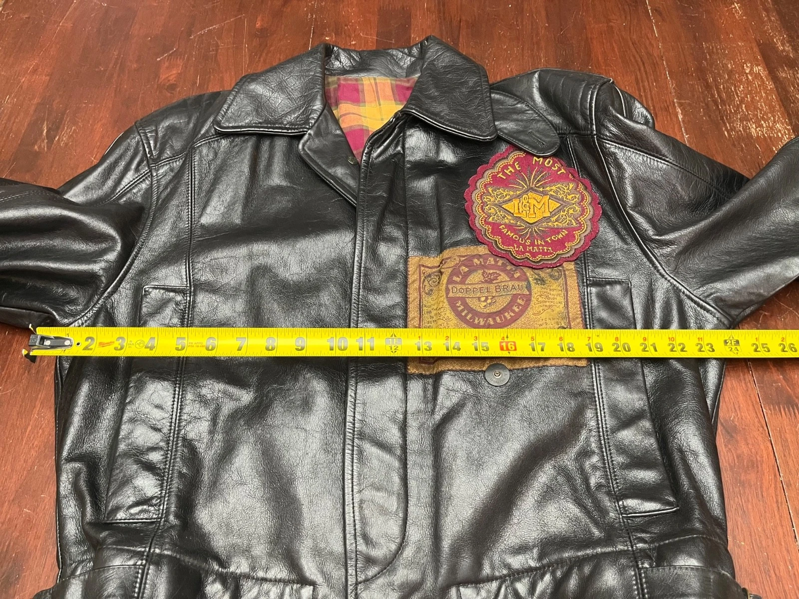 VINTAGE LA MATTA MENS ITALIAN LEATHER JACKET~US L ~ITALY SZ 50~EXCELLENT SHAPE image 15
