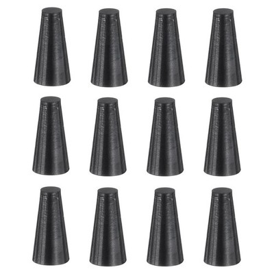 uxcell 12 Pcs Silicone Rubber Tapered Plug, 4.5mm to 8.5mm, Black