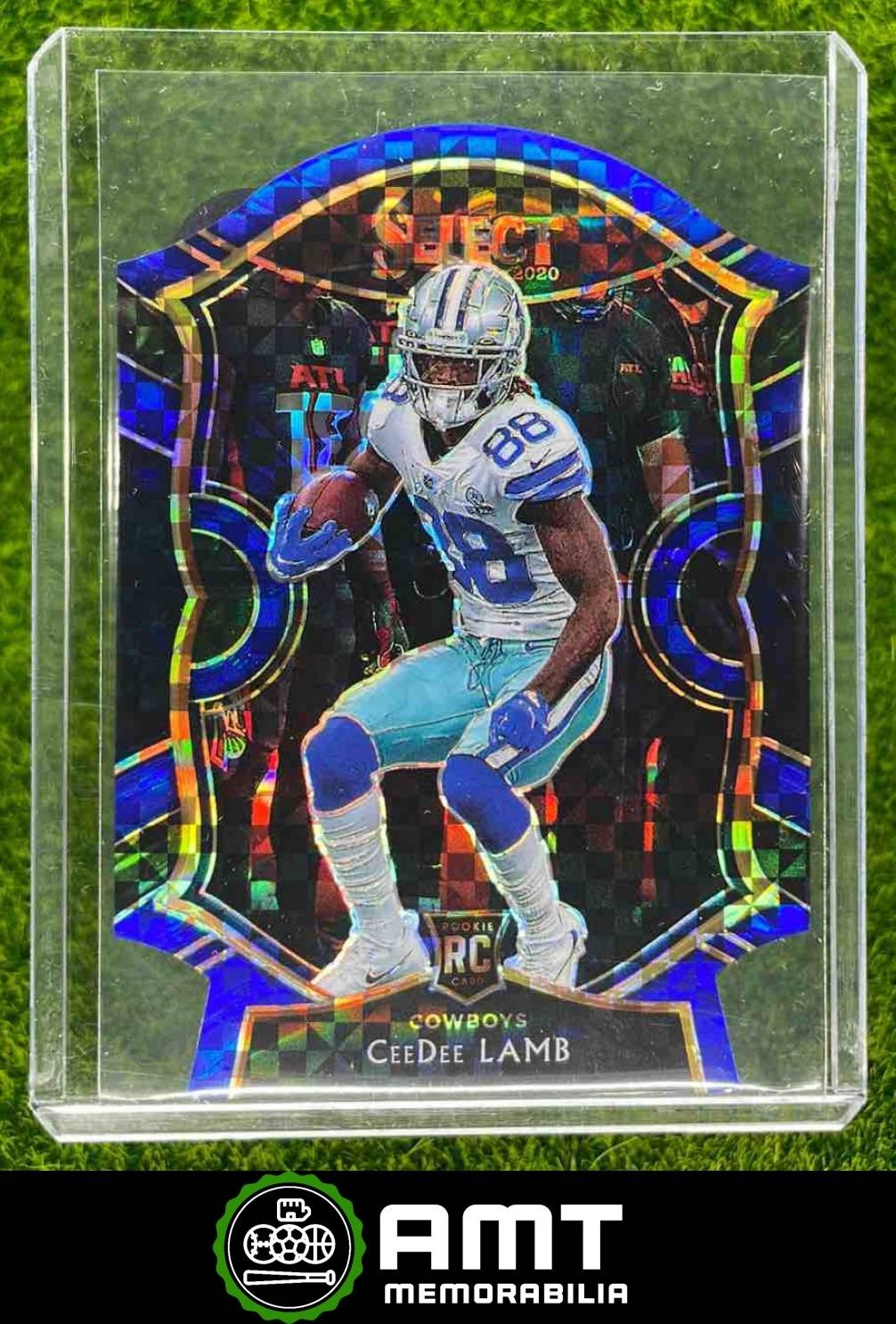 CeeDee Lamb RC 2020 Panini Select Blue Prizm Die Cut Dallas Cowboys #57