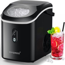 Nugget Ice Maker Countertop, 34lbs/Day, Portable Sonic Pebble Ice Maker with ...