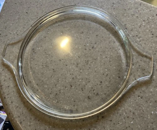 Vintage Pyrex Clear Glass Round  Casserole Lid 475 C Tab Handles MCM