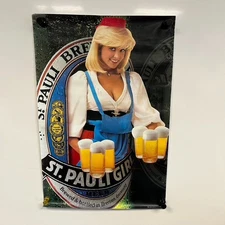 1982 vintage ST. PAULI GIRL beer promo poster Advertising Garage Decor 22 x 32