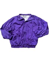 Vtg 90 s Aviat Sportif France XL Windbreaker Jacket Retro Purple Oversize Zip