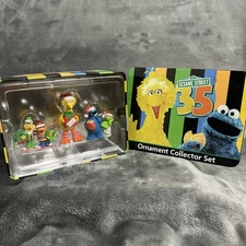 Sesame Street 35 Years Christmas Ornament Collector Set 2004 Carlton Cards