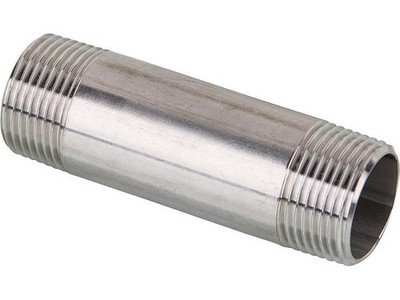 Edelstahl Gewindefitting Rohrdoppelnippel, Größe DN 50 (2'') Länge 300 mm V4A