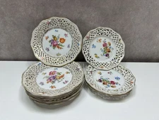 Lot Of Dresden Schuman Bavaria Floral 7” (6) & 6” (3) Antique Plates