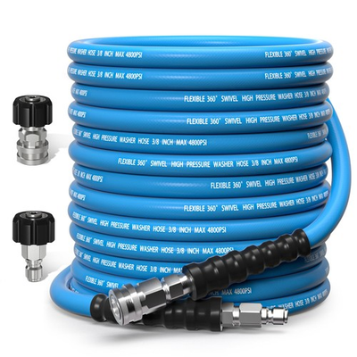 #ad 3 8quot; Pressure Washer Hose 100ft – 4800 PSI Commercial Grade Steel Braided Hea... $192.55