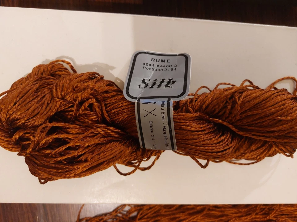 750g / 15x Silk Rume Wolle 100% Seide kastanienbraun selten 50g - Bild 2 von 4
