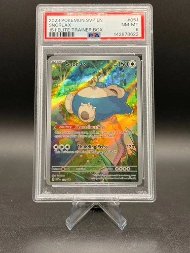Snorlax 051/165 151 Elite Trainer Box Svp En-sv Black Star Promo Pokemon PSA 8