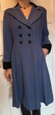 Original 40iger Jahre Wollmantel - Blau - Fis...