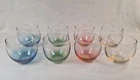 Vintage Full Set 8 Federal Glass Rainbow Sheer Roly Poly Cocktail Glasses 6oz