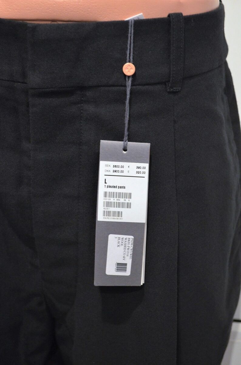 CHRISTOPHE LEMAIRE One-pleated Pants Black Washed Cotton CHRISTOPHE LEMAIRE One-pleated Pants Black Washed Cotton