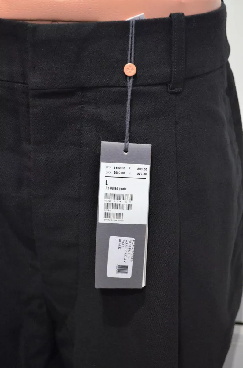 CHRISTOPHE LEMAIRE One-pleated Pants Black Washed Cotton Virgin