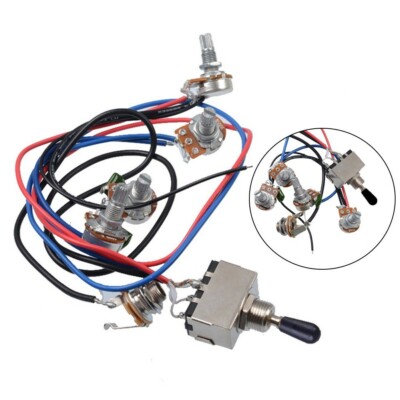 Pickups Prewired Wiring Harness 3 Way Toggle Switch 2V2T 500K Pots for LP Guitar