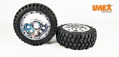 IMEX K-Rock Tires w/ Pluto Beadlock Rims (Chrome/Chrome) 1 Pair of Front Tires