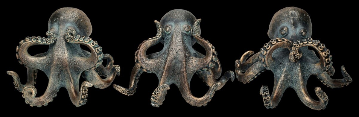 Kraken Figures 3 Set - Nothing Evil - Octopus, Sea Creature, Maritime Decoration