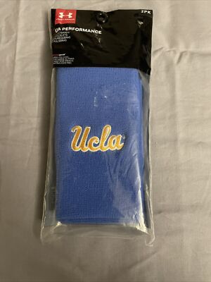 Under Armour UCLA Wristbands Performance UA Team Issued 6'' 2 Pack Basketball NWT